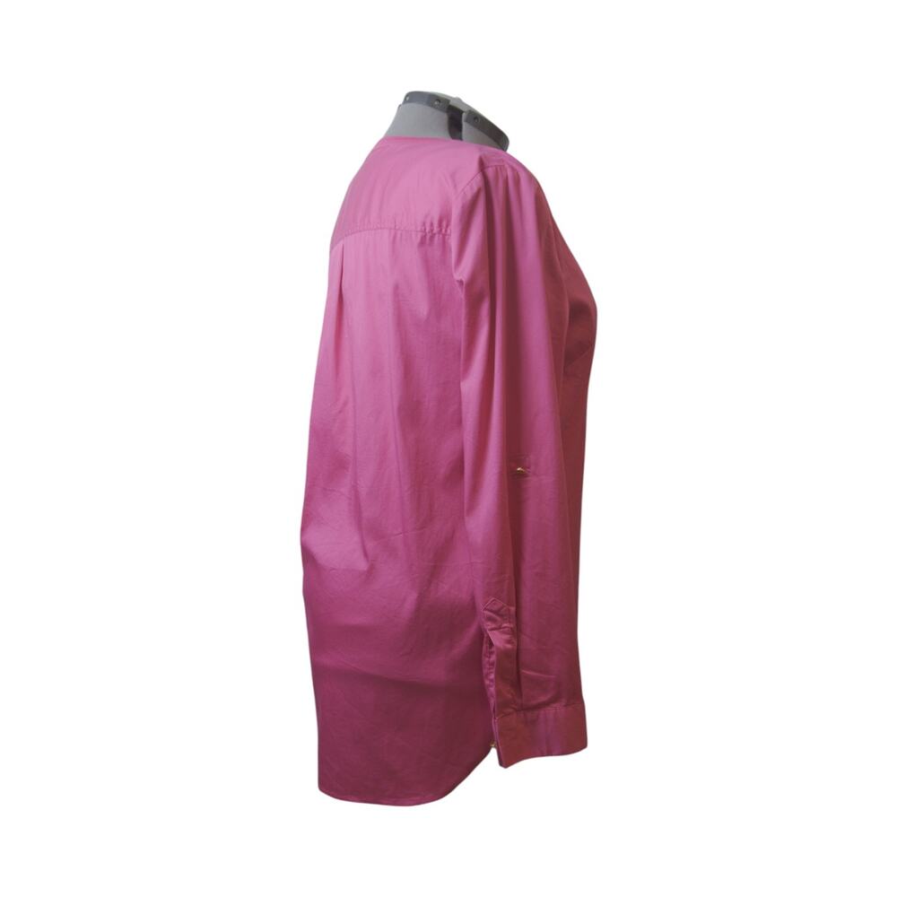 MICHAEL Michael Kors Hot Pink Button Down Shirt XL Gold Buttons Barbiecore - Picture 5 of 13